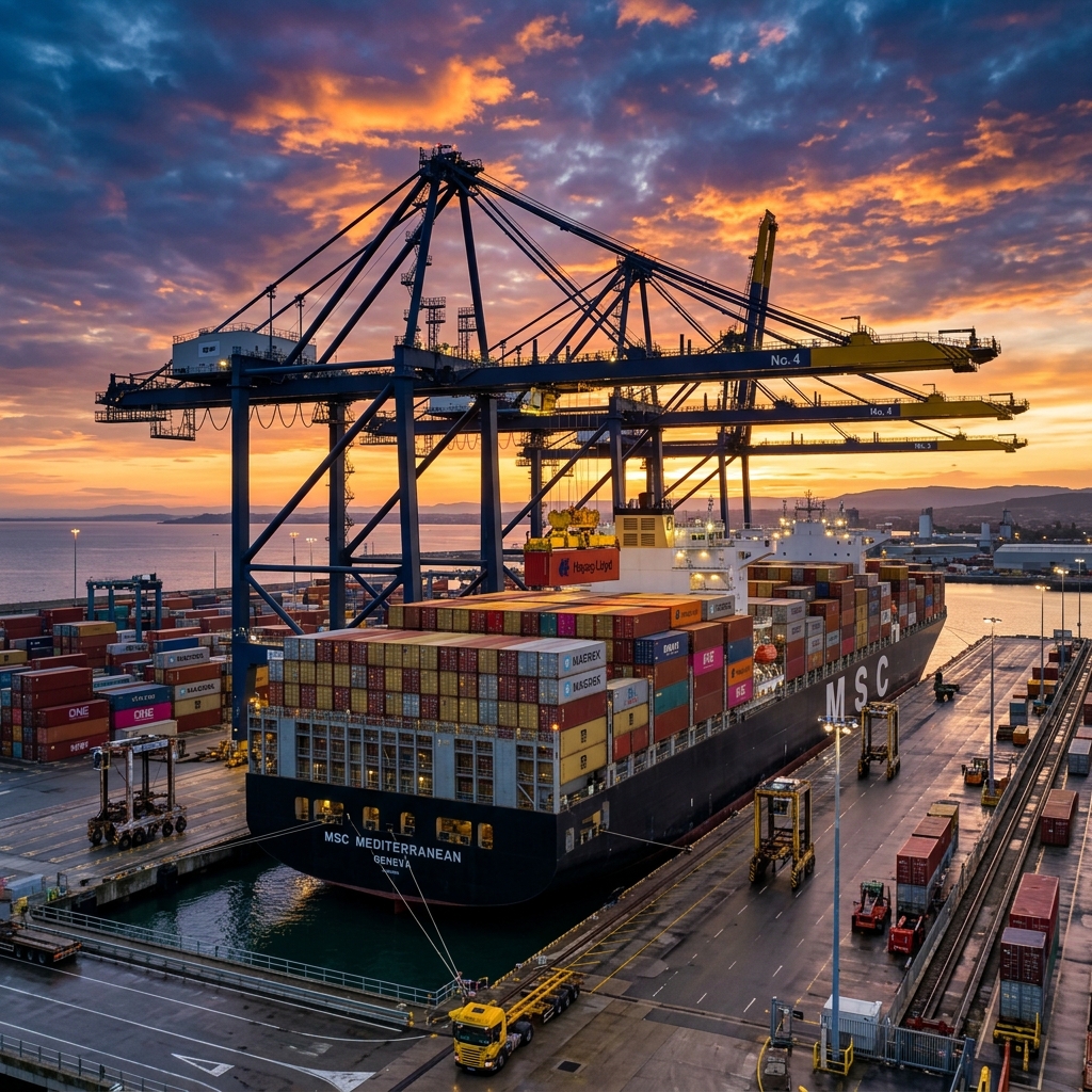 UK Inter Postal Express Shipping ocean container terminal port operations